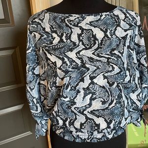 NWOT Michael Kors Blouse w/ cool buckle detail on sleeves Size M